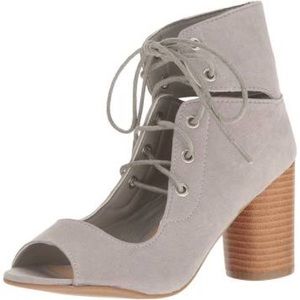 Peep Toe Lace Up Ankle Bootie  Sz 7.5